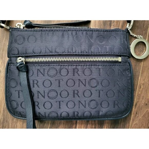 Oroton Navy Blue 8x5.5" Crossbody Bag Purse Adjustable Strap - Picture 2 of 8